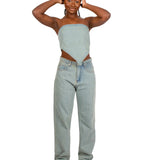 Fae Dirty Bleach Denim Hanker-Chief