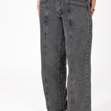 Washed Black Buckle Detail Jean