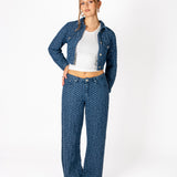 Bubble Denim Mid Rise Jeans