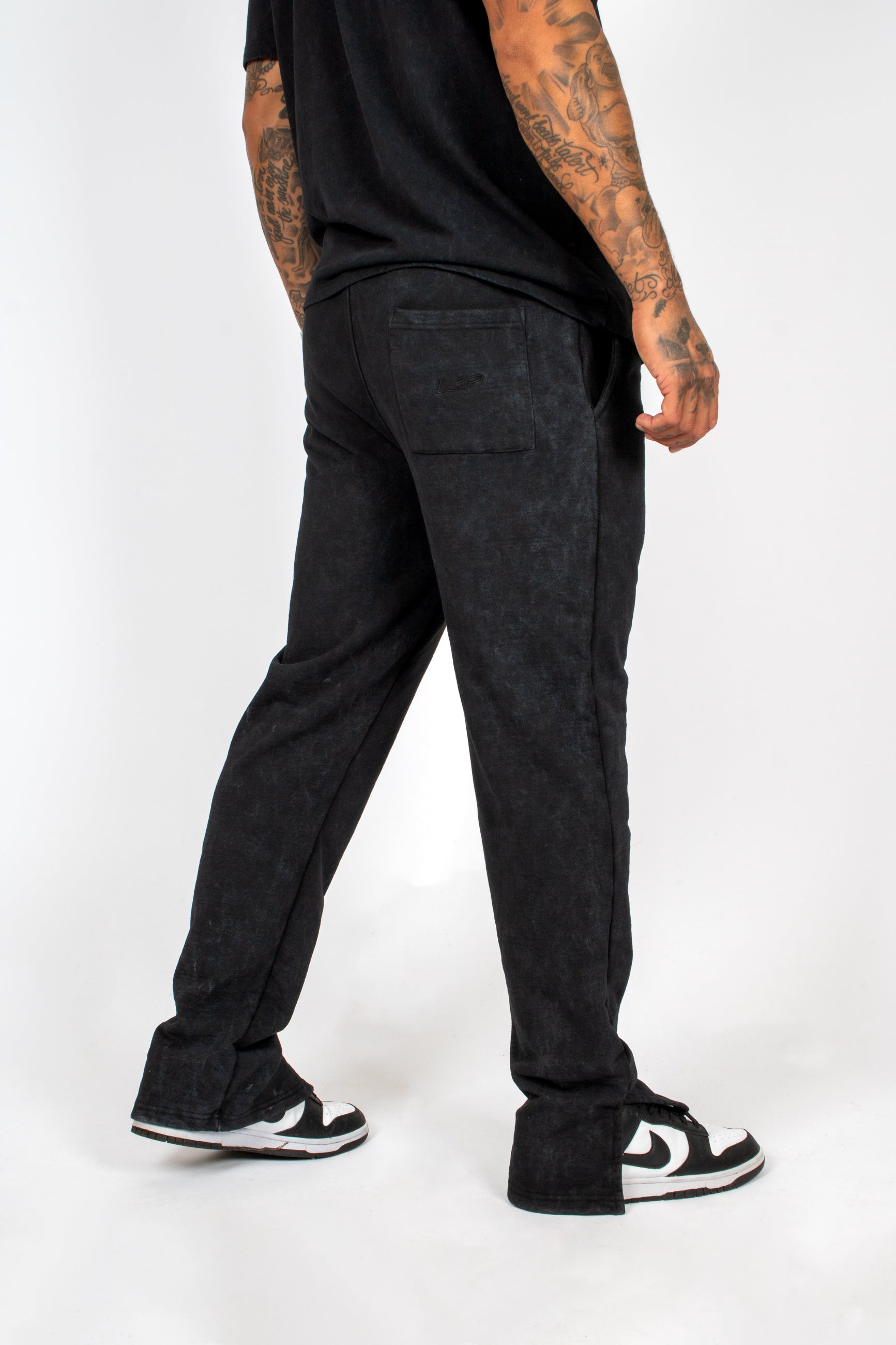 Acid Black Recycled Relaxed Straight Leg Jogger