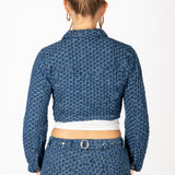 Bubble Cropped Denim Jacket