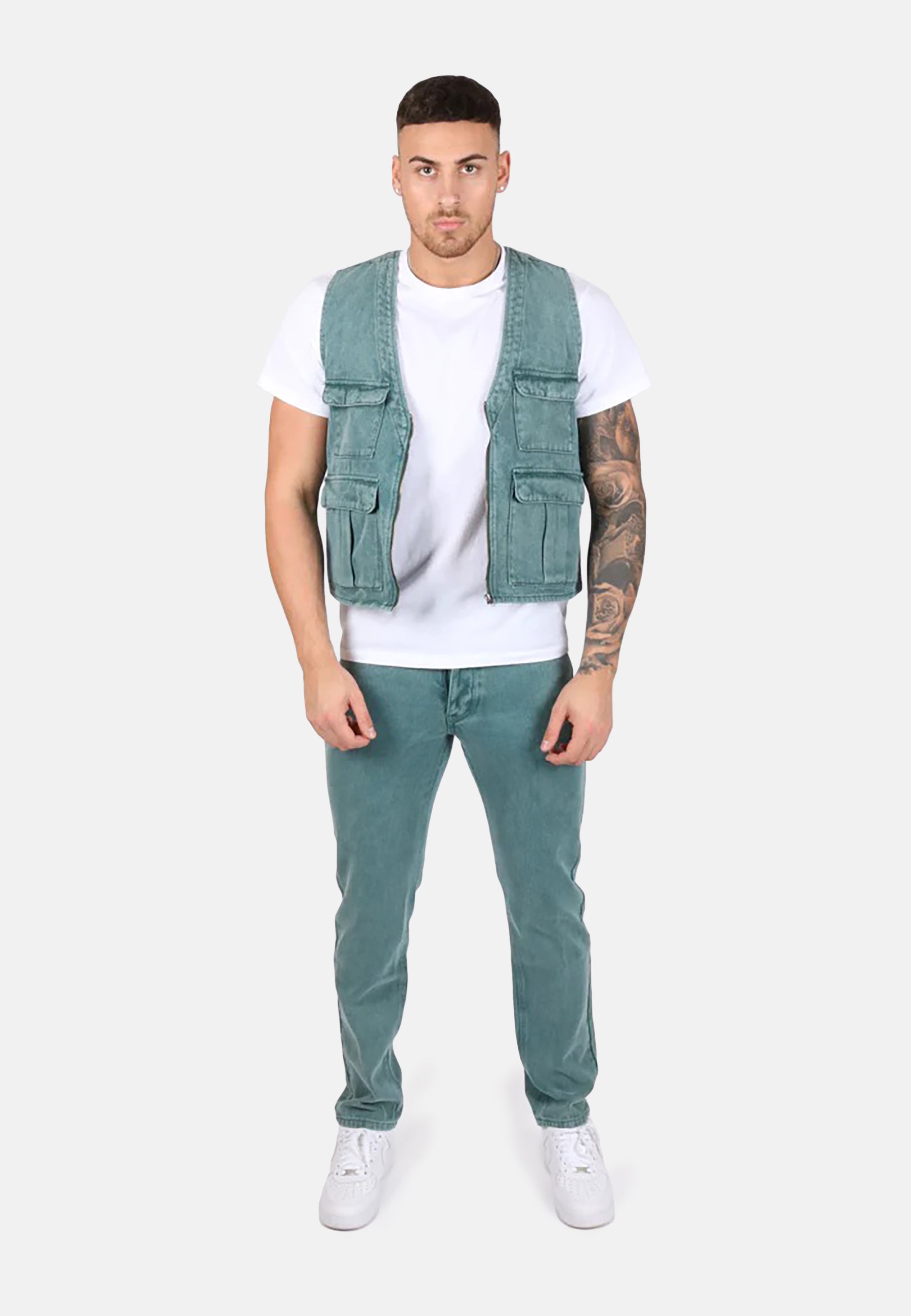 Forest Green Denim Gilet