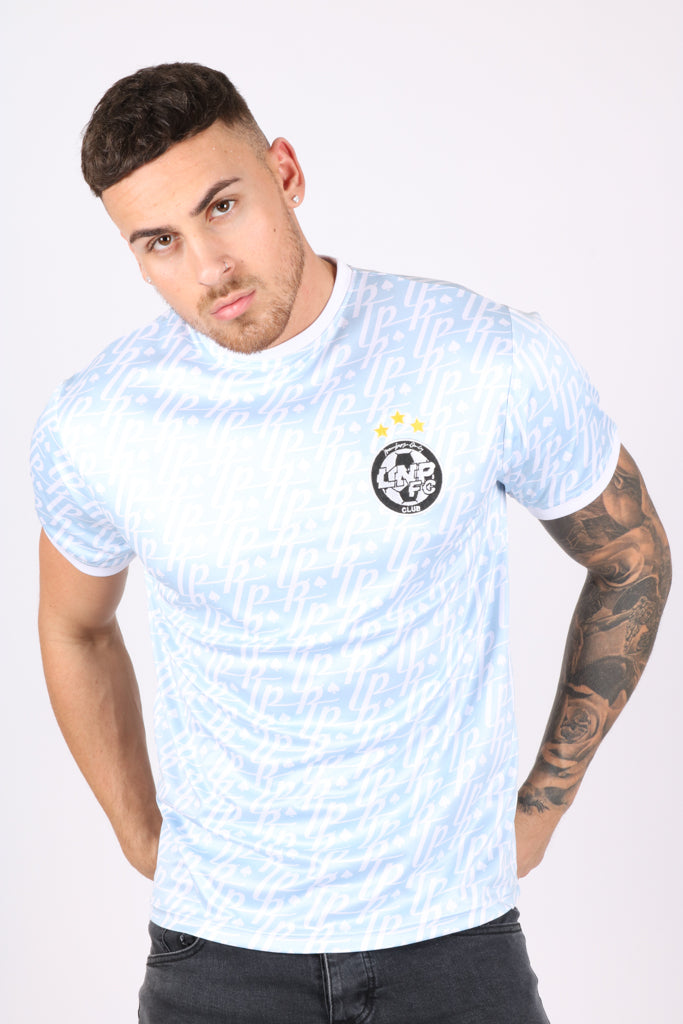 Vintage Football Shirt Members Only Club Jersey in Baby Blue