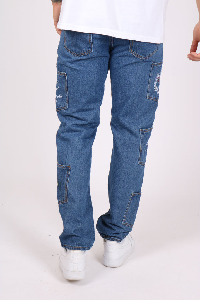 Original Indigo Golf Club Embroidery Straight Leg Jeans