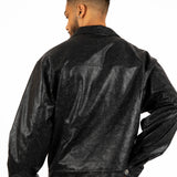 Black Pu Paisley Embossed Jacket