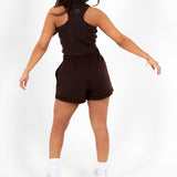 Brown Lnp Essential Raw Edge Ribbed Racer