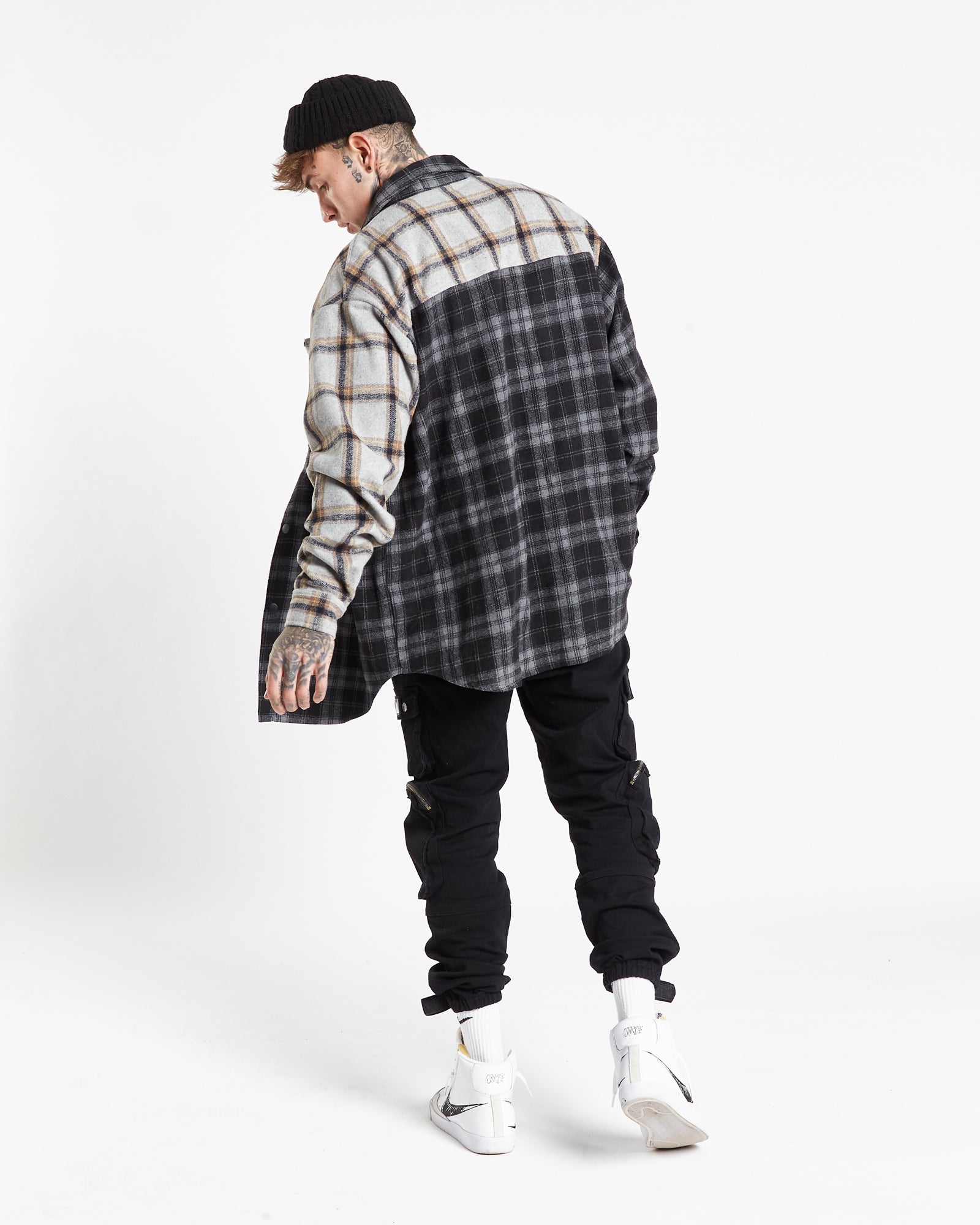 Vices Spliced Over Shirt in Relaxed Fit