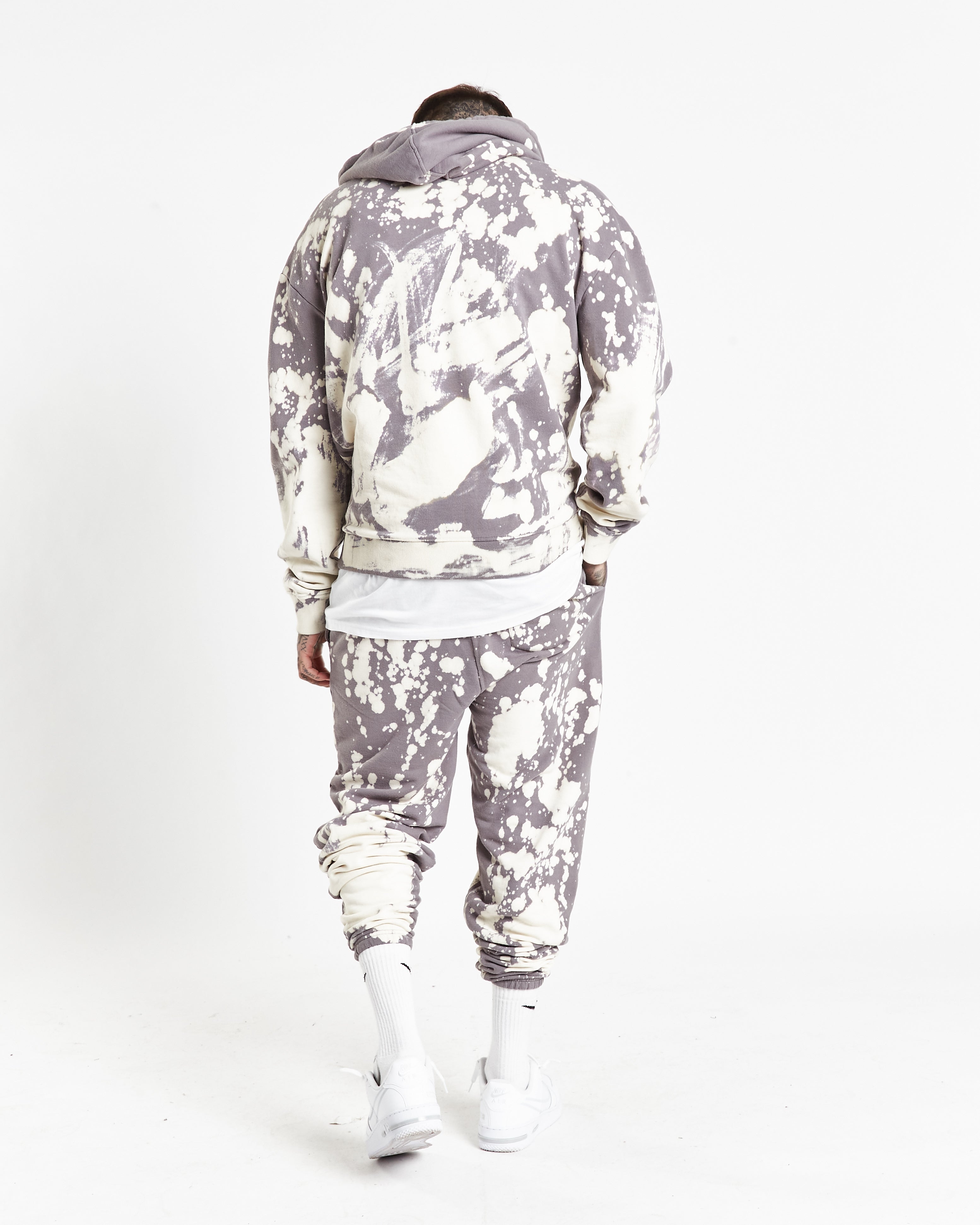 Alaska Cool Grey Bleach Wash Hoodie