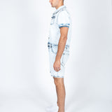 Tennessee Denim Overall Shorts In Cloud Wash