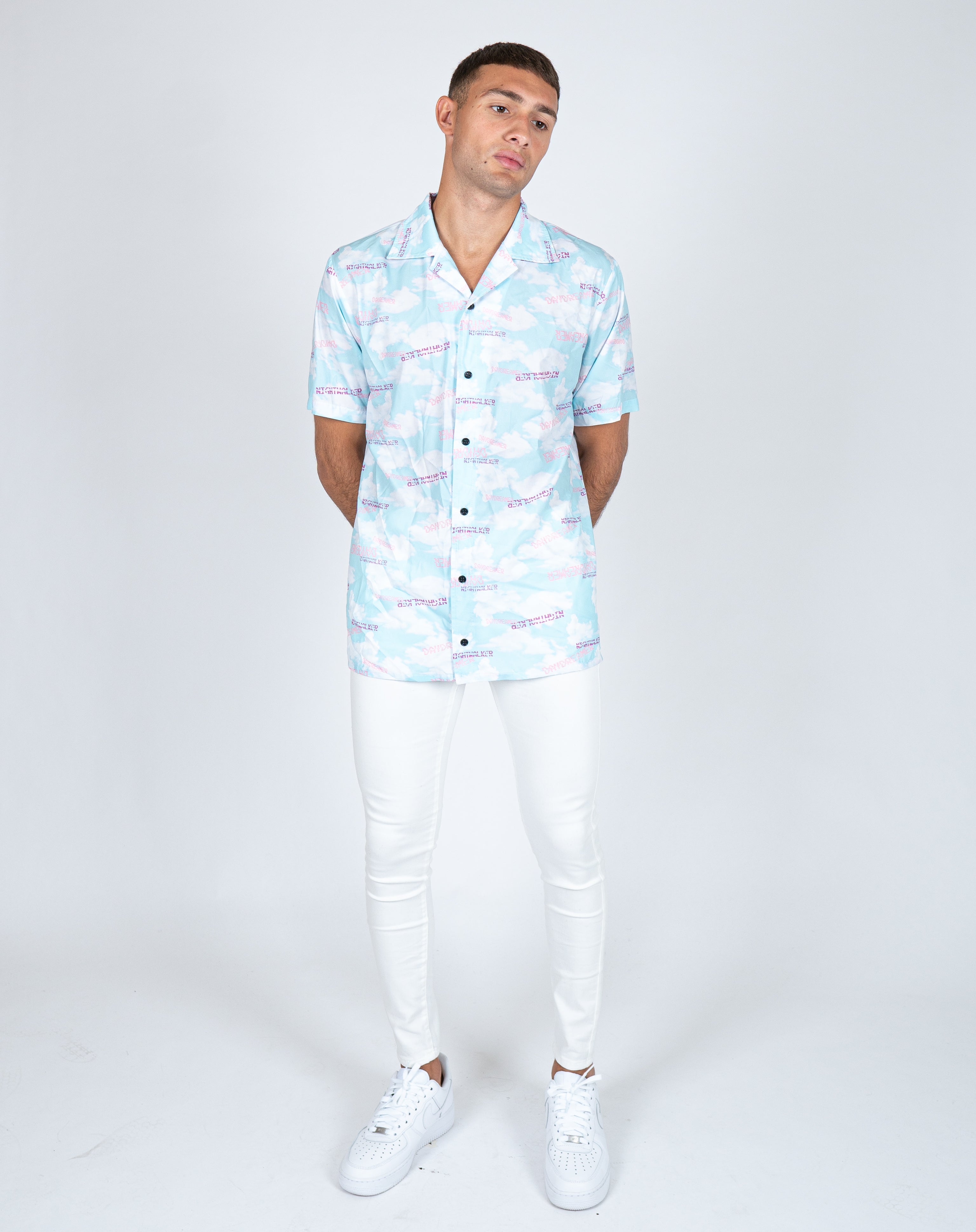 Daydreamer Clouds Print Revere Shirt