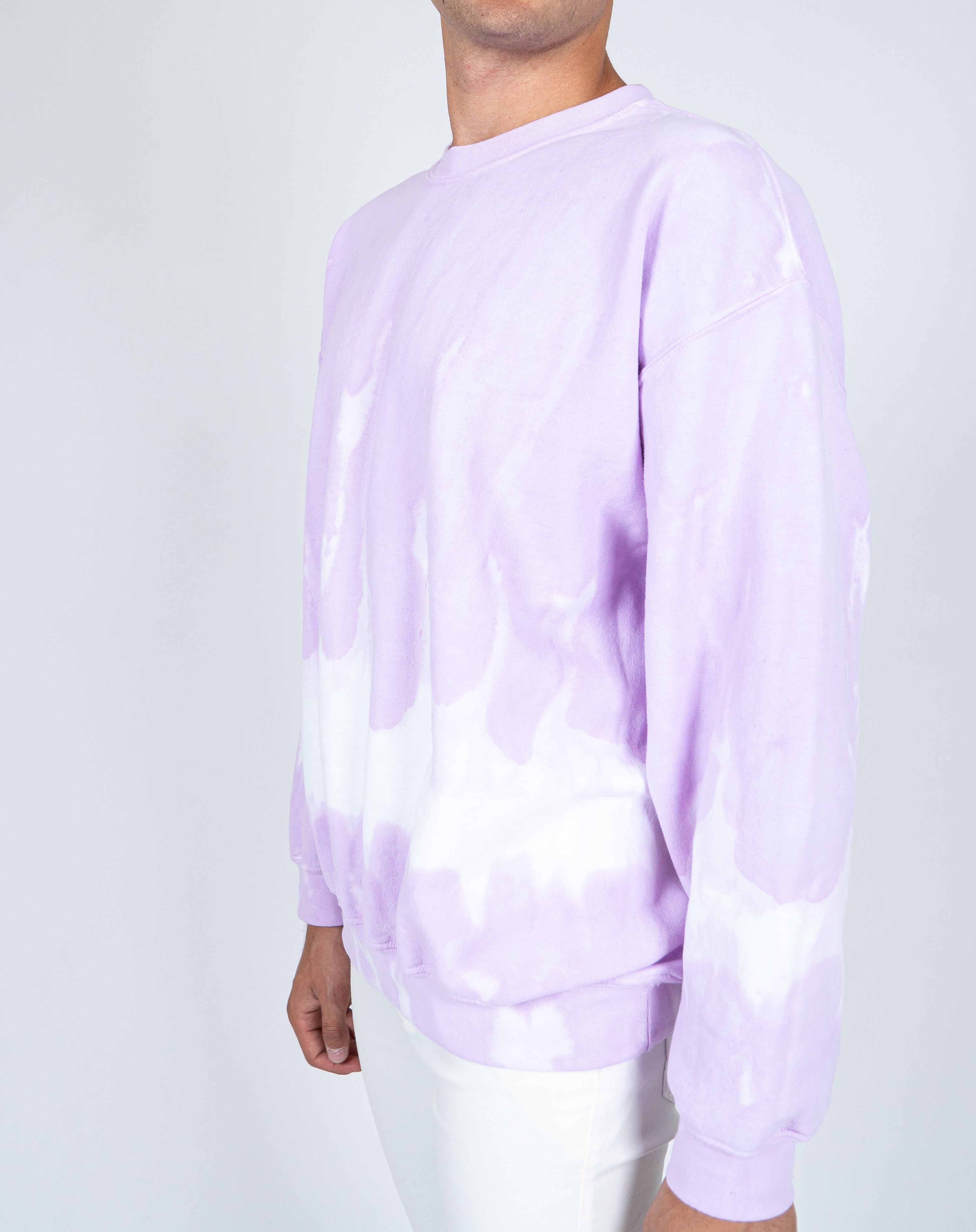 Unisex Candy Sweatshirt With Tie Dye Stripe In Lilac