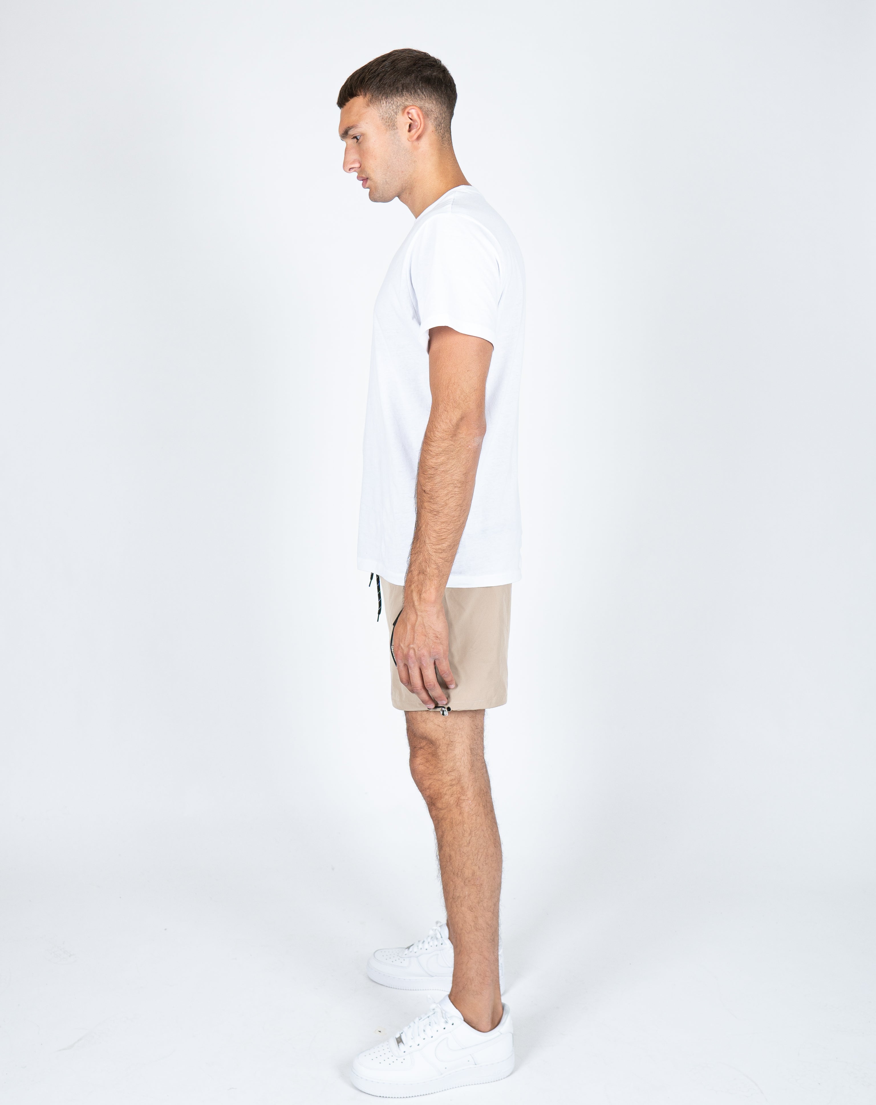 Nylon Desert Shorts with Snake Print Detail