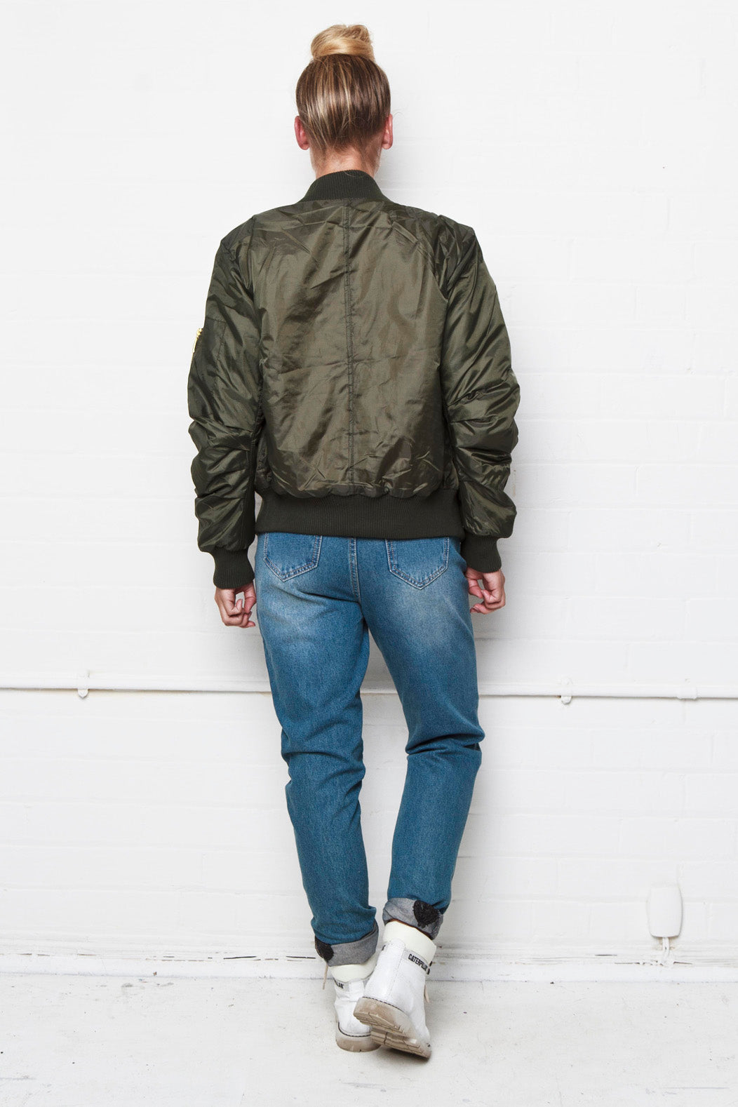 Khaki Padded Bomber Jacket