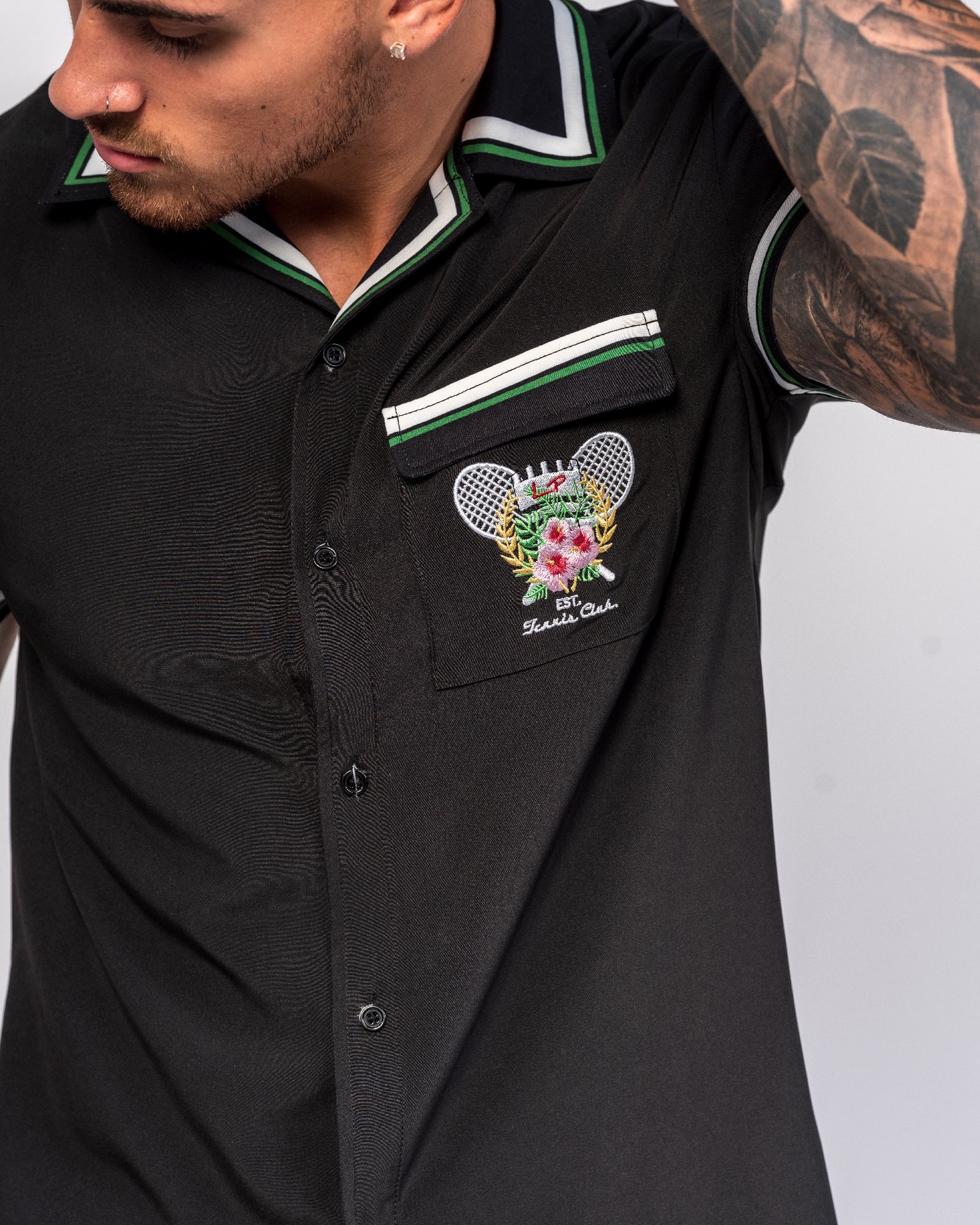 Tennis Club Emblem Embroidery Shirt