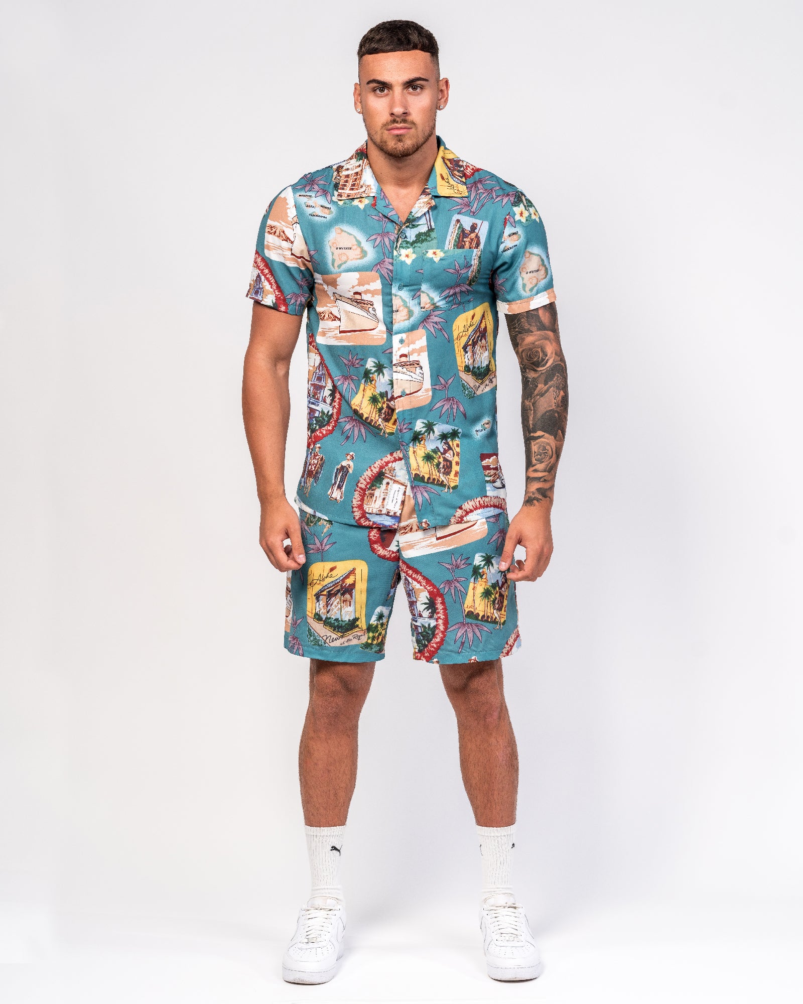 Retro Havana Club Print Shorts