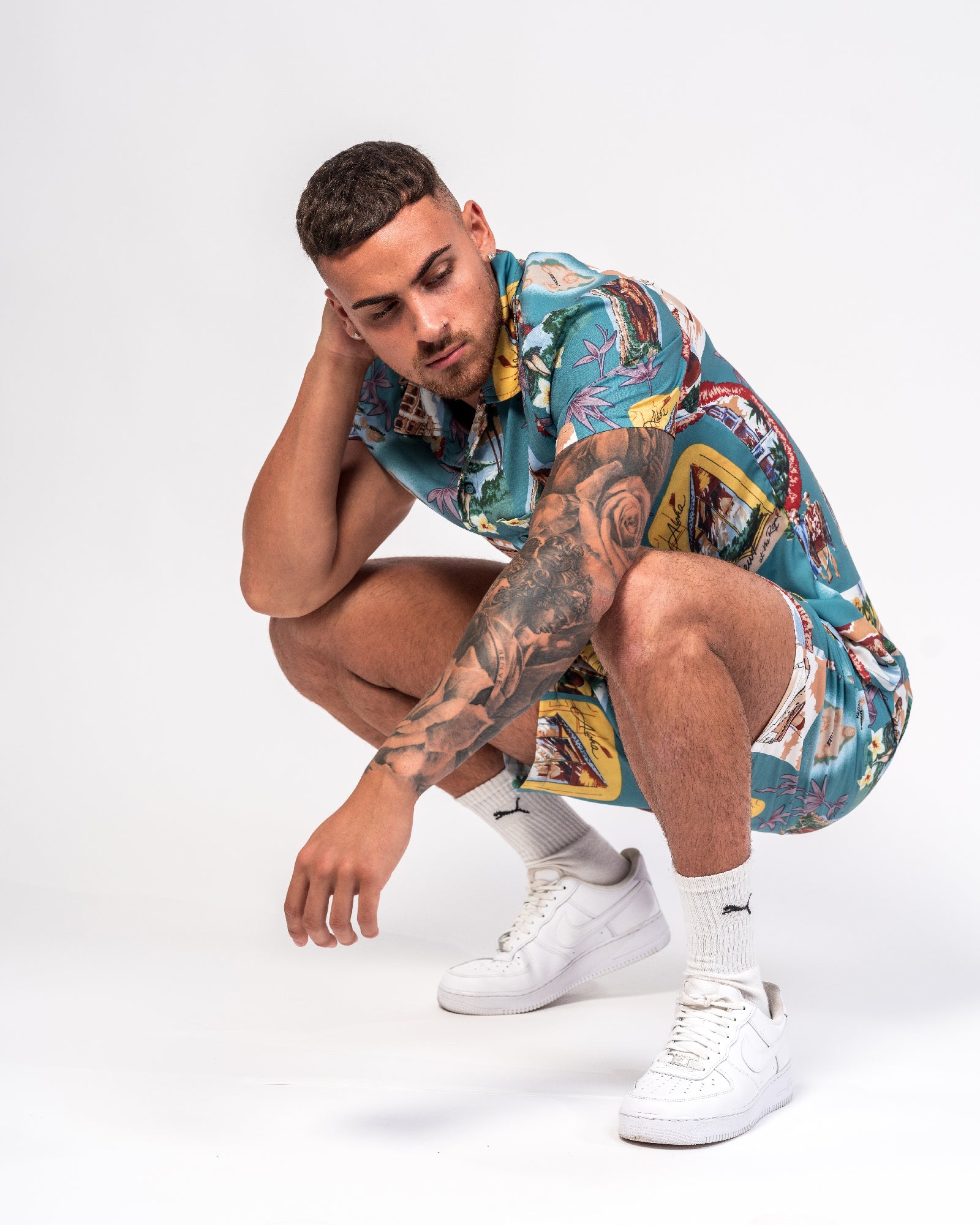 Retro Havana Club Print Shorts