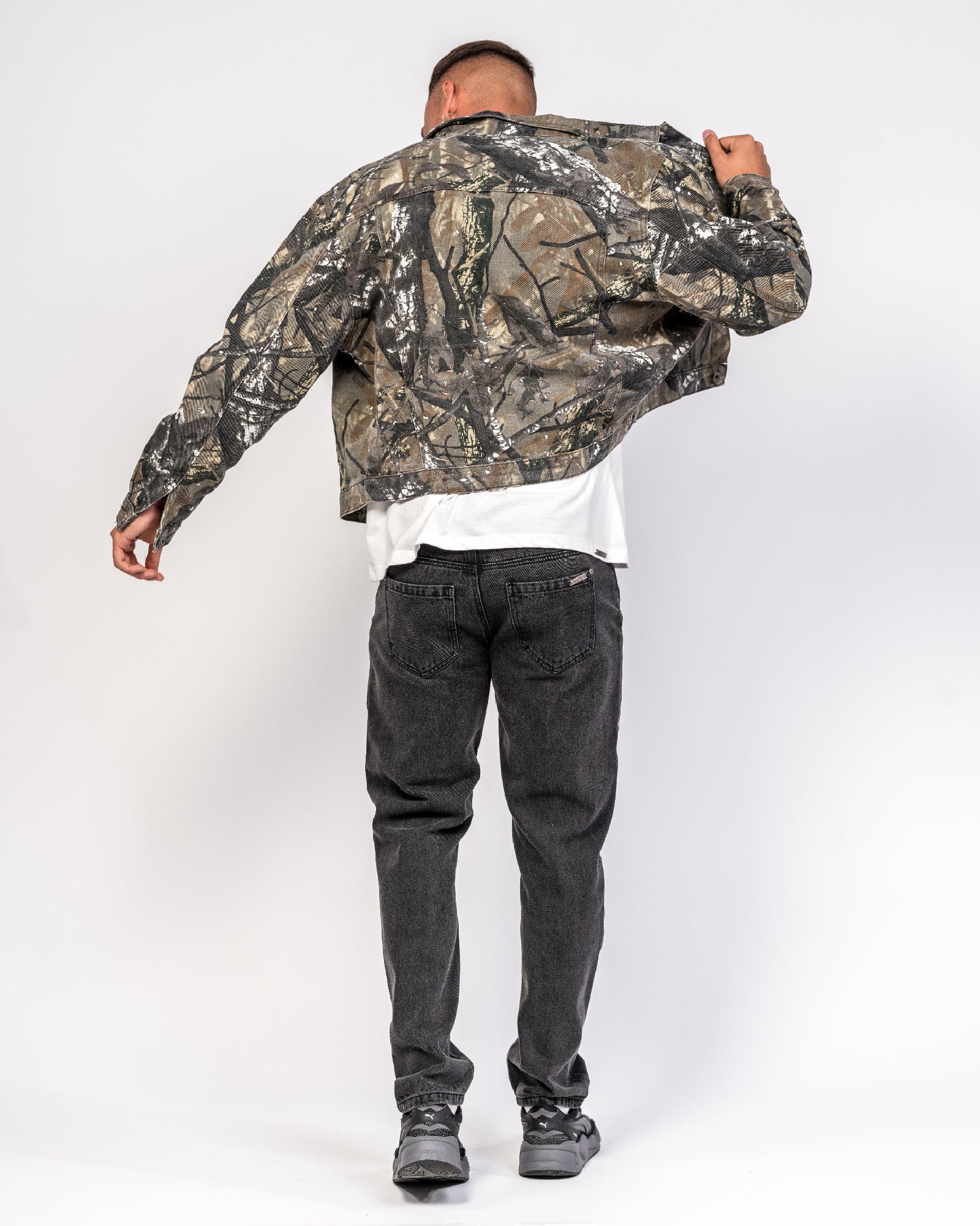 Jungle Print Oversized Denim Jacket
