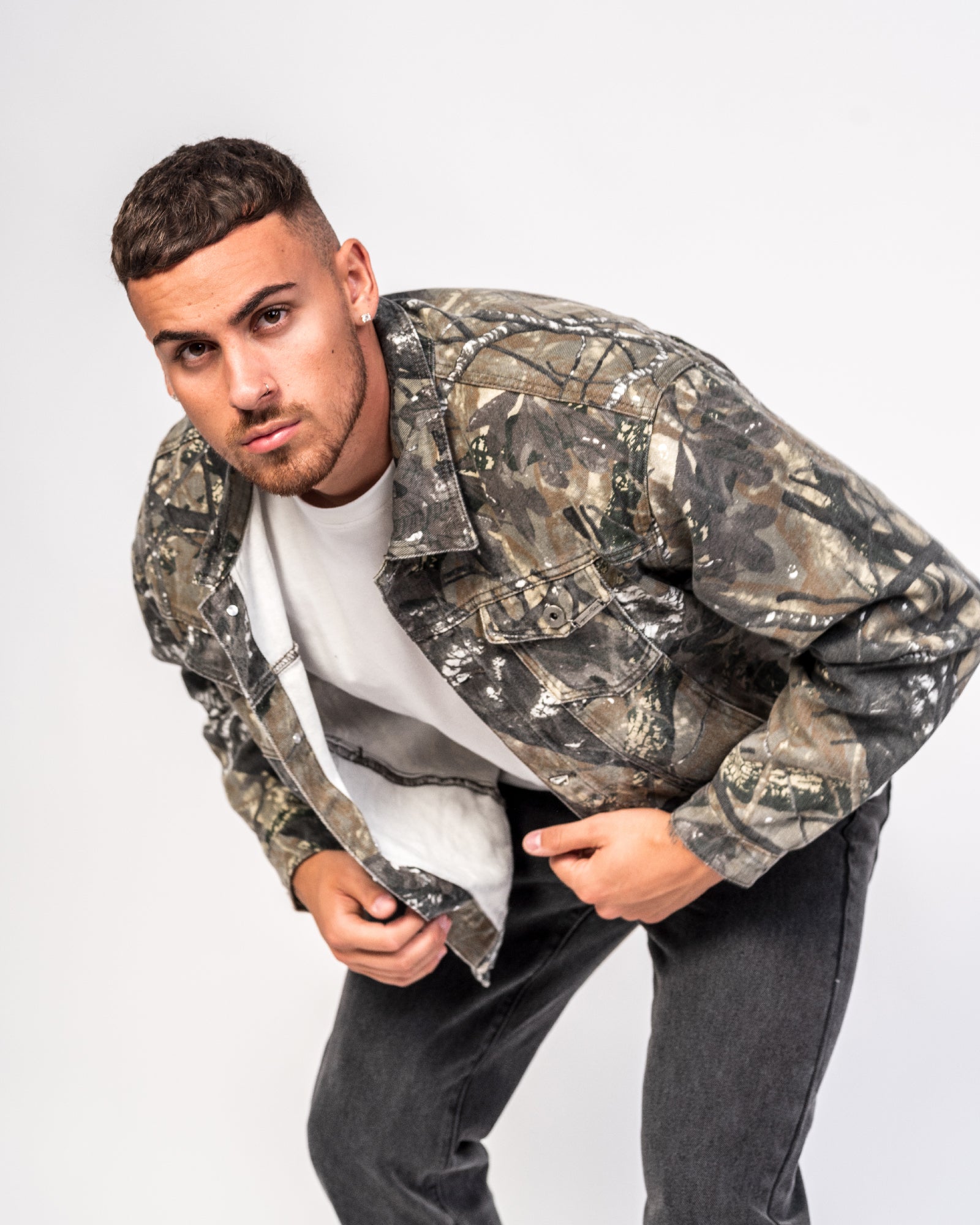 Jungle Print Oversized Denim Jacket