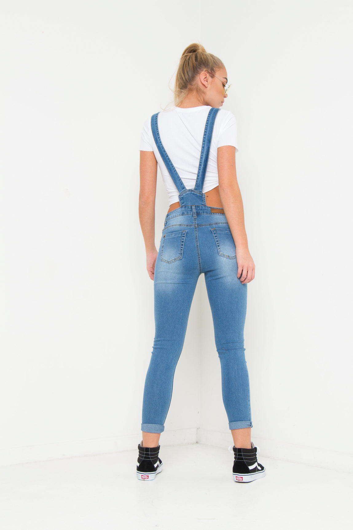 Lizzy Stretch Skinny Dungaree In Vintage Indigo