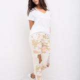 Midori Boyfriend Jean In Ecru Twill With Pink Camo Sequin - Liquor N Poker LIQUOR N POKER