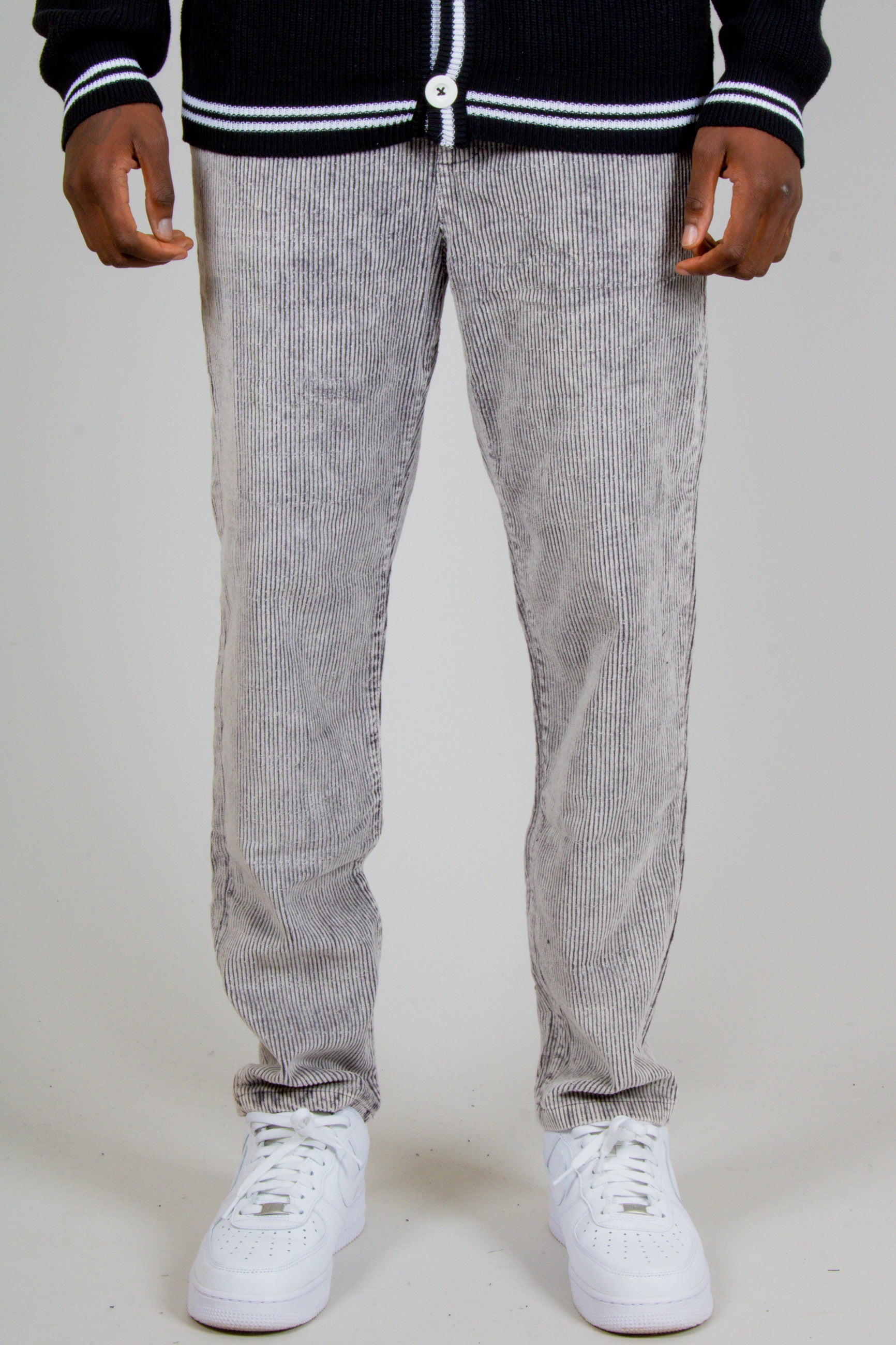 Varsity Washed Ice Grey Corduroy Trouser