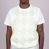 Mint Knitted Diamond Sweater Vest