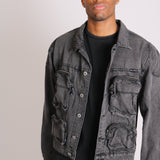 Fort oversized utility pocket denim jacket in washed grey - Liquor N Poker LIQUOR N POKER
