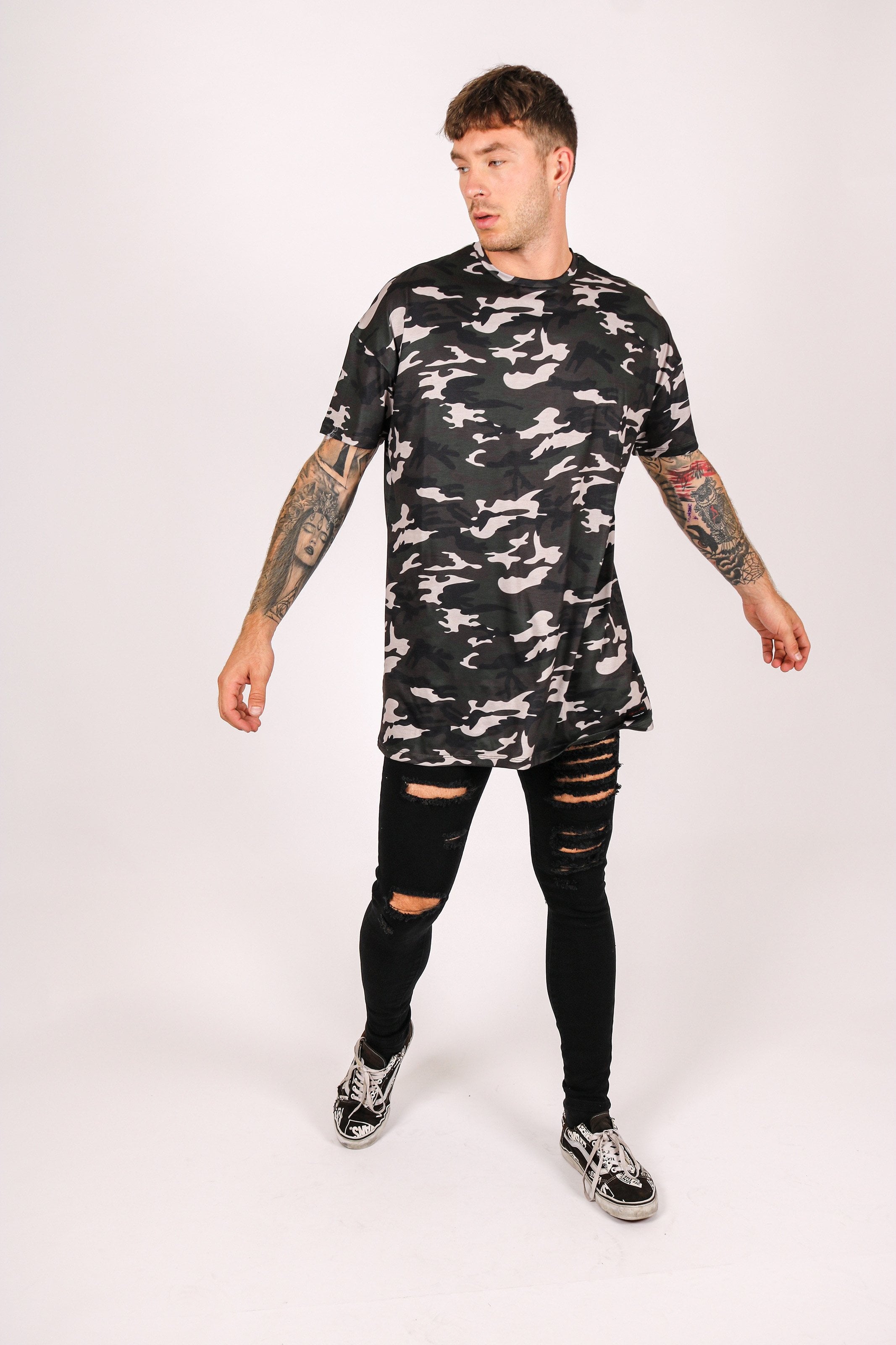 Oversized camo t shirt top