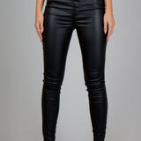 Faux Black Leather Skinny Trouser
