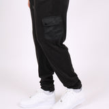 Black Polar Fleece Utility Cargo Joggers