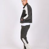 Co-Ord Oversized Trucker Jacket In Washed Black Denim With White Panels
