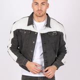 Co-Ord Oversized Trucker Jacket In Washed Black Denim With White Panels