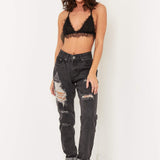 Black New Chaska Ripped Skinny Mid Rise Jean - Liquor N Poker LIQUOR N POKER