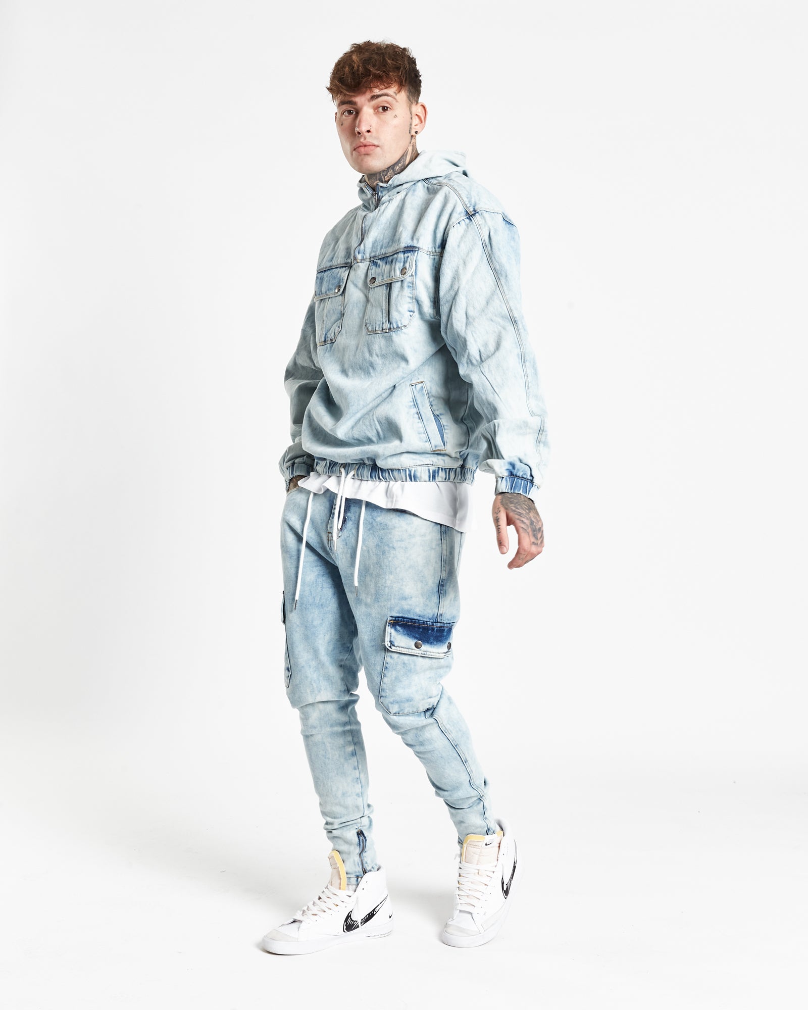 Alaska Ice Wash Denim Hoodie
