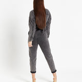 All The Feels - Denim Boilersuit In Acid Wash Black