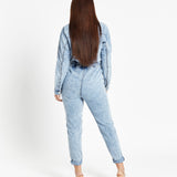 Acid Wash Indigo Denim Boilersuit