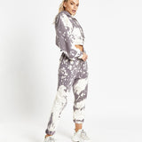 Alaska Cropped Hoodie In Light Grey Bleach Wash