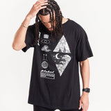 Astrology Graphic Print Oversized Black T-Shirt