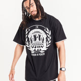 Greek Emblem Printed Black T-Shirt