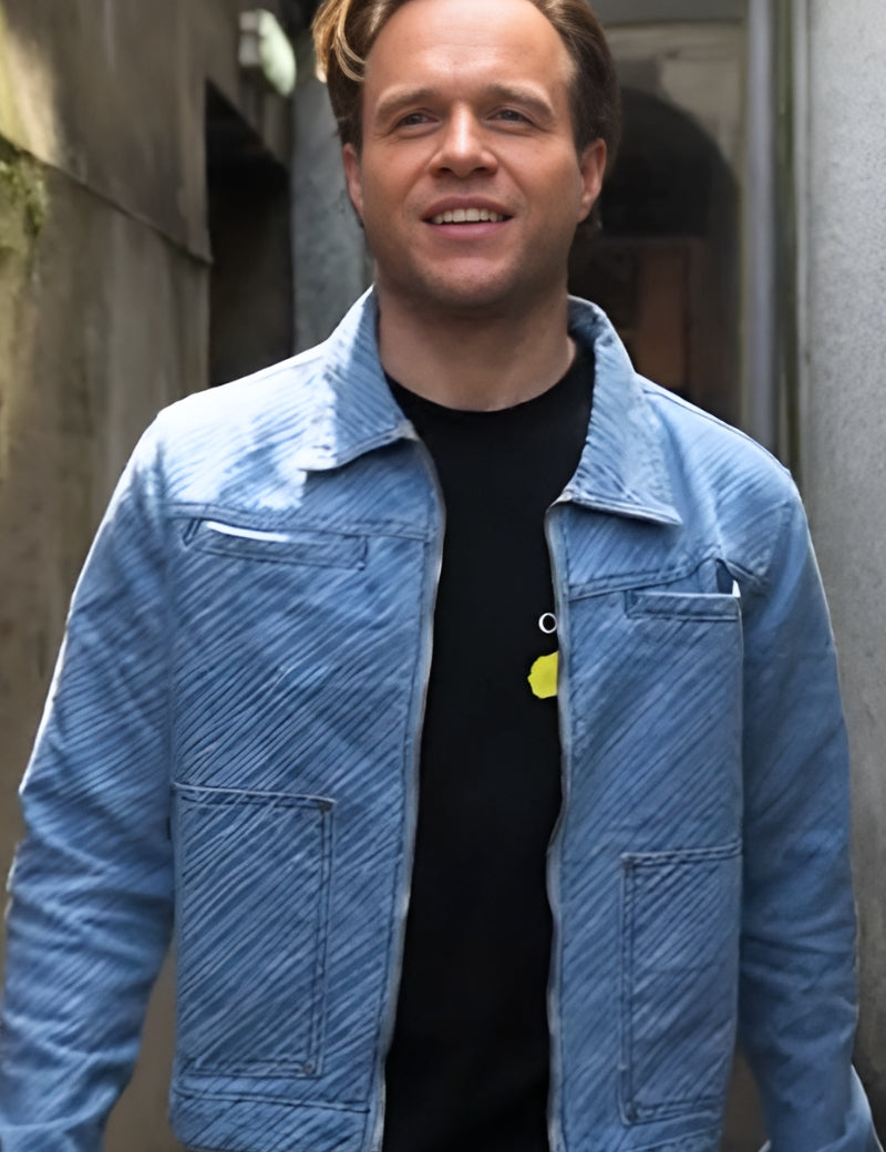 Olly Murs in LNP's Pinstripe Jacquard Denim Jacket