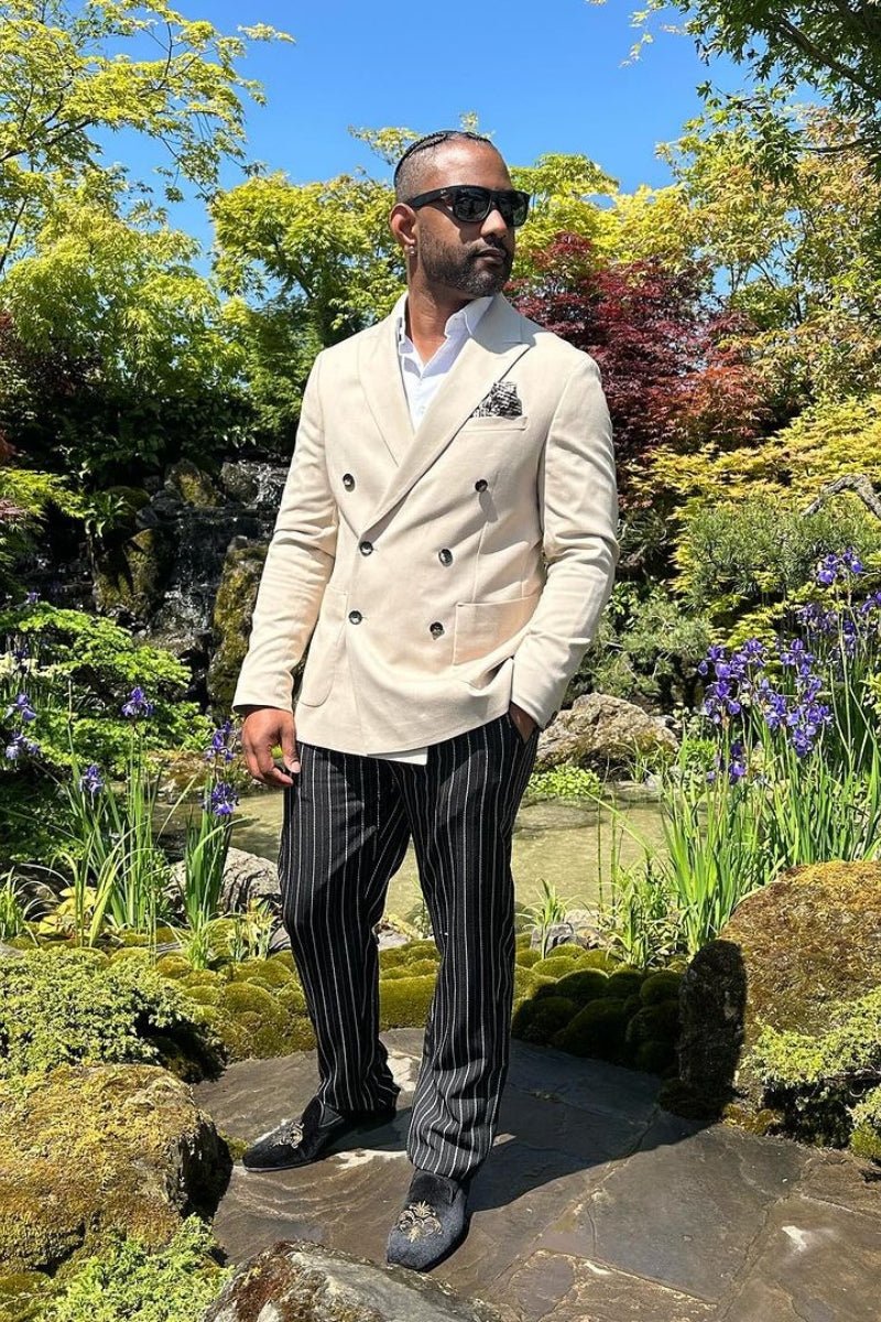 JB Gill Rocks LNP's Pinstripe Trousers - Liquor n Poker