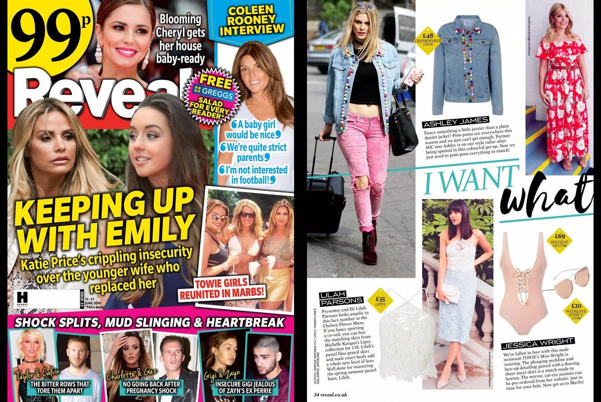 SPOTTED - ASHLEY JAMES X REVEAL MAGAZINE X LIQUOR N POKER X TAMMY POM POM DENIM JACKET - Liquor n Poker