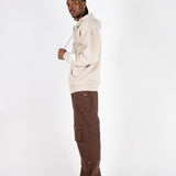 Beige Studded Hoodie