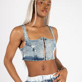 Bleach Wash Hood & Eye Corset
