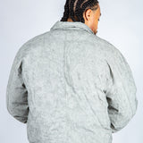 Maverick Oversized Nylon Bomber Jacket in Acid Wash Gre