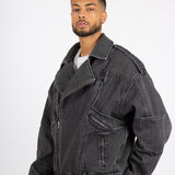 Washed Black Biker Jacket