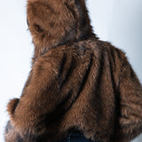LNP Brown Fur Cropped Hooded Jacket