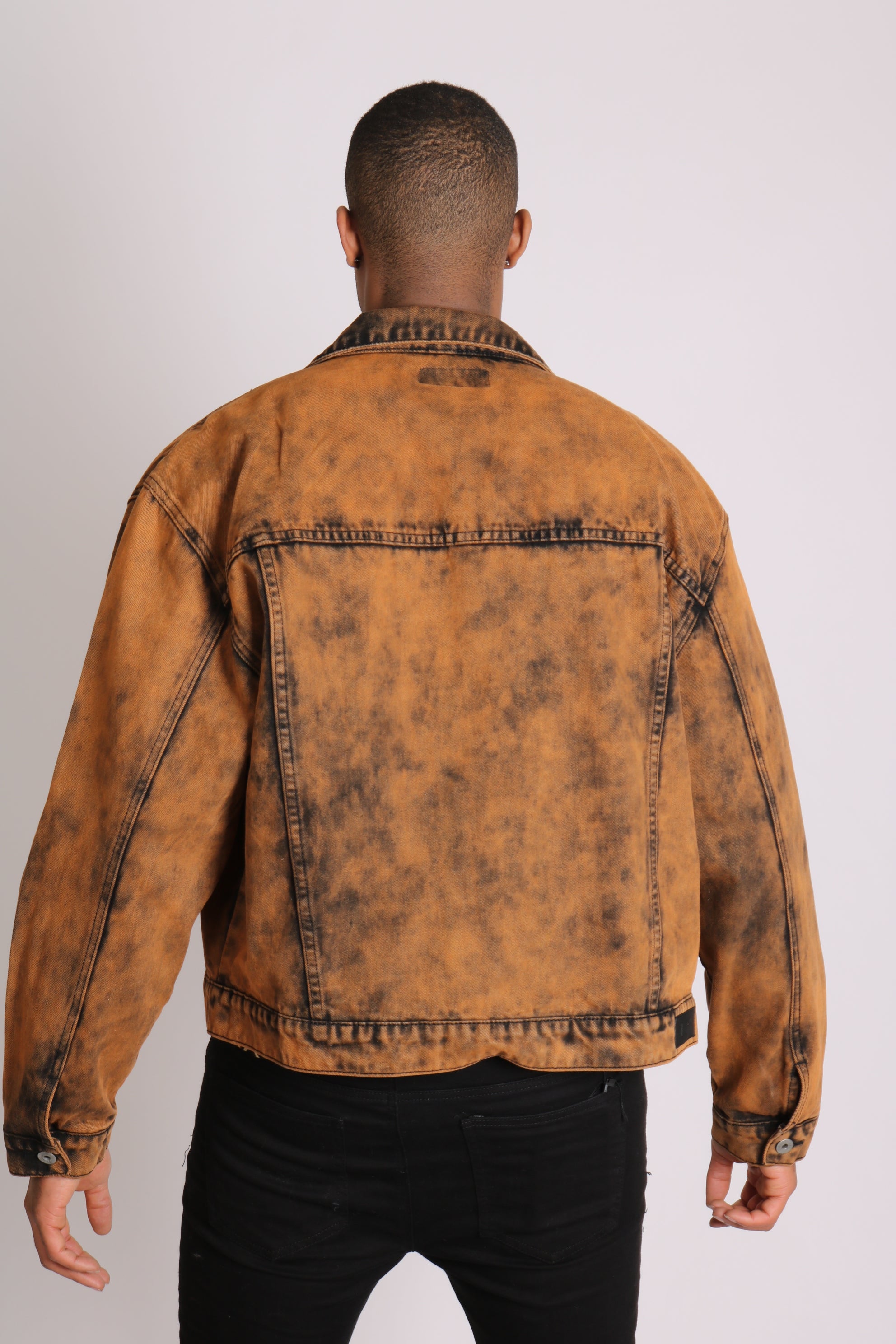 Fort Burnt Orange Oversized Utility Denim Jacket