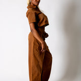 Washed Chocolate Baggy Horseshoe Jeans