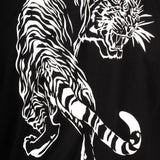 Tiger Print Long Sleeve Black T-Shirt
